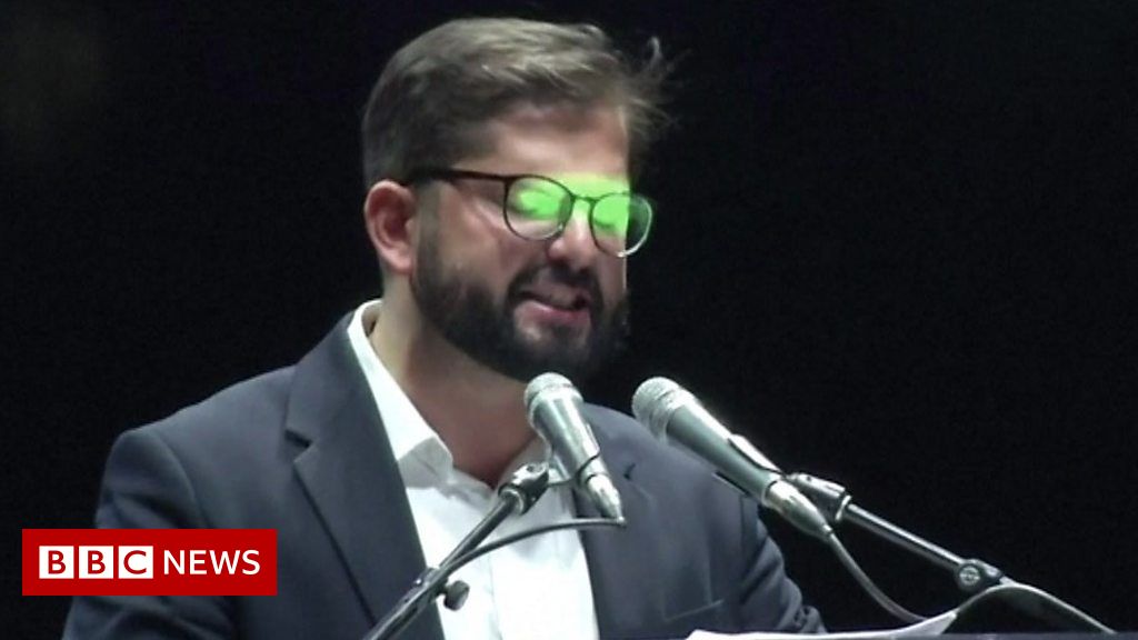 Chile election: Laser shone at Gabriel Boric during victory speech