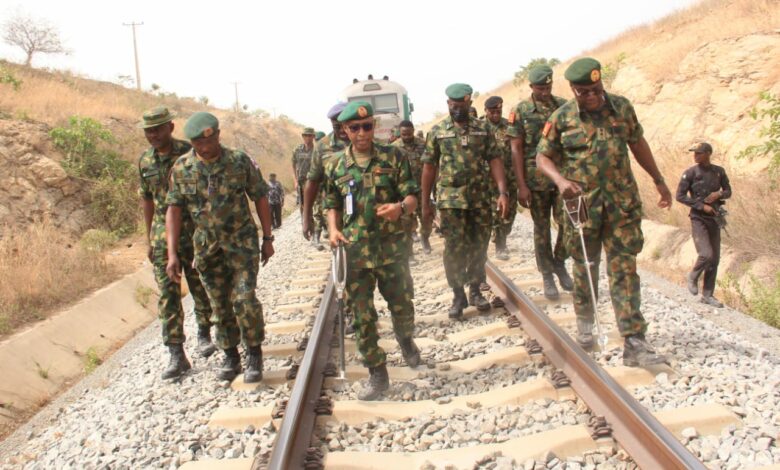 Abuja-Kaduna train: Army Chief Yahaya visits scene of terror attack