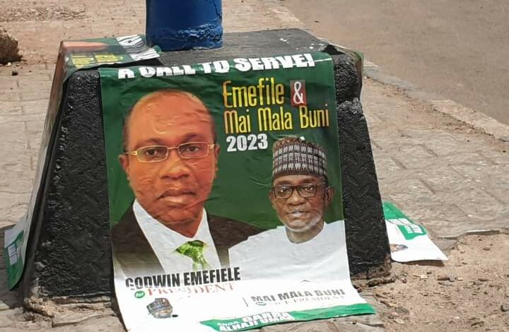 2023: Emefiele-Buni presidential posters flood Yobe [PHOTOS]