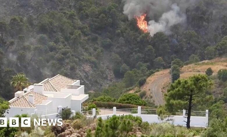 Spanish homes threatened by wildfire near Costa del Sol