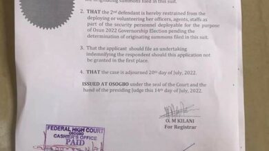 BREAKING: Osun 2022: Court restrains Amotekun from election duty