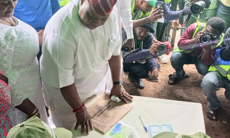 Osun Decides: Mammoth crowd, anxiety as Oyetola, wife vote