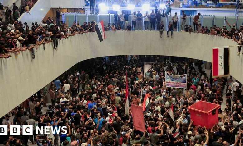 Protesters storm Iraqi parliament in Baghdad