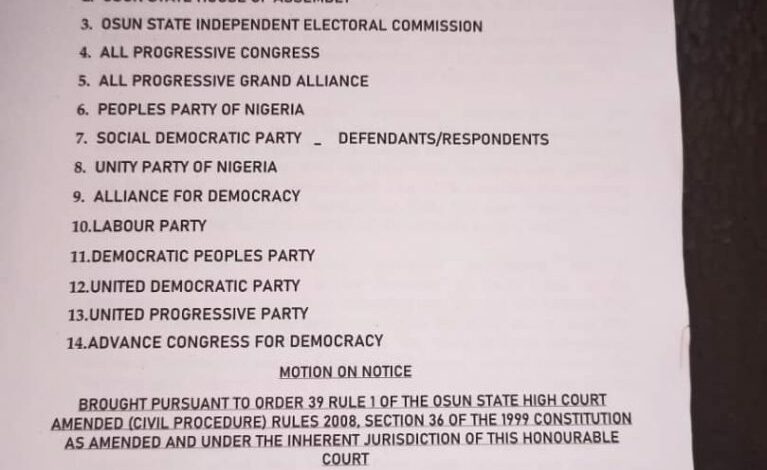 LG election: Lawyer institutes action against Osun Assembly, OSSIEC