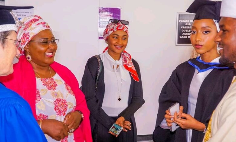 Aisha celebrates as Zahra Buhari graduates with first-class degree