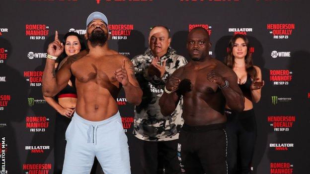 Melvin Manhoef and Yoel Romero pose for pictures