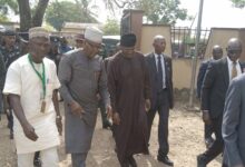 INEC Chair visits burnt office in Ogun, promise to reprint destroyed PVCs
